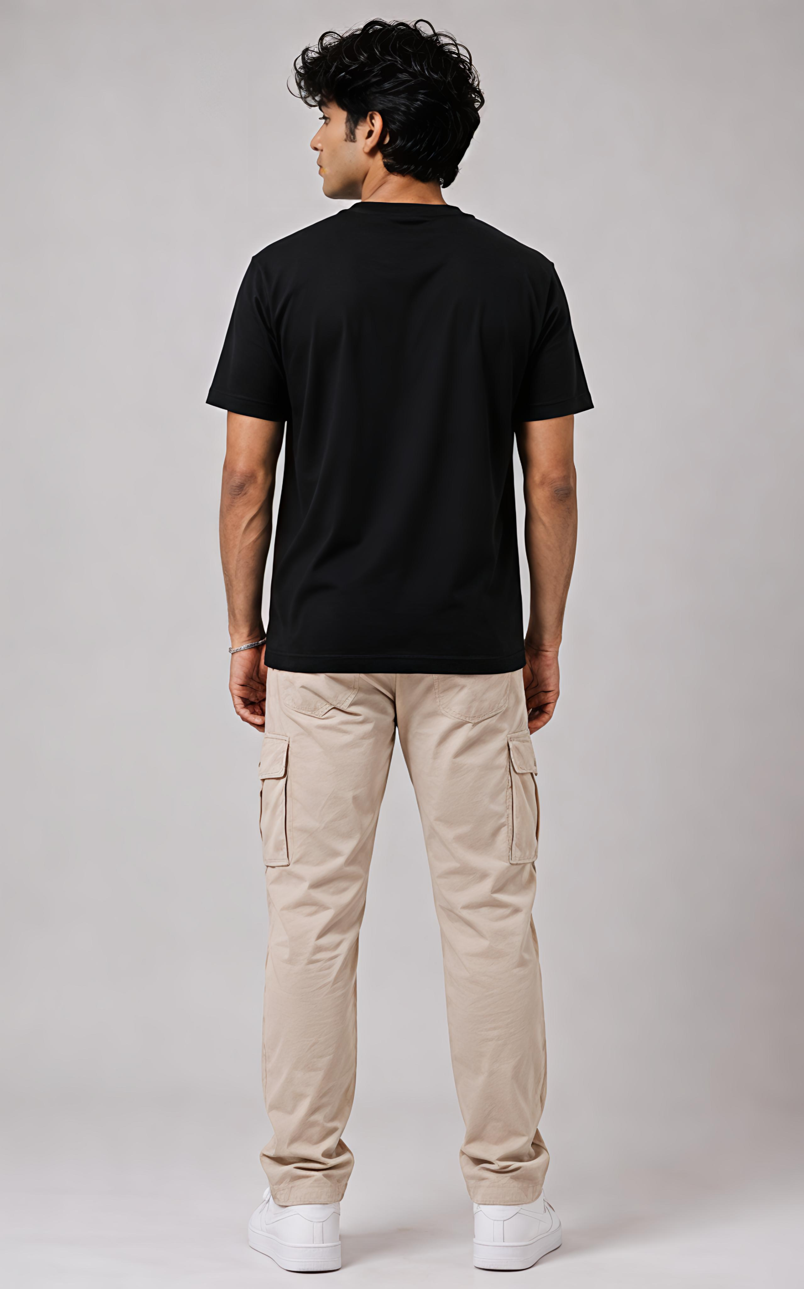 Men's Regular fit Black Naruto Graphic Printed T-Shirt