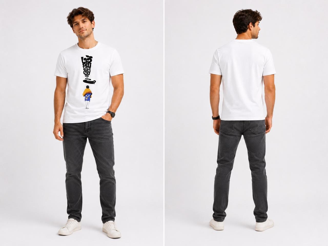 Men's Regular fit White Ai Path Jodi na Sesh Hoy Printed T-Shirt